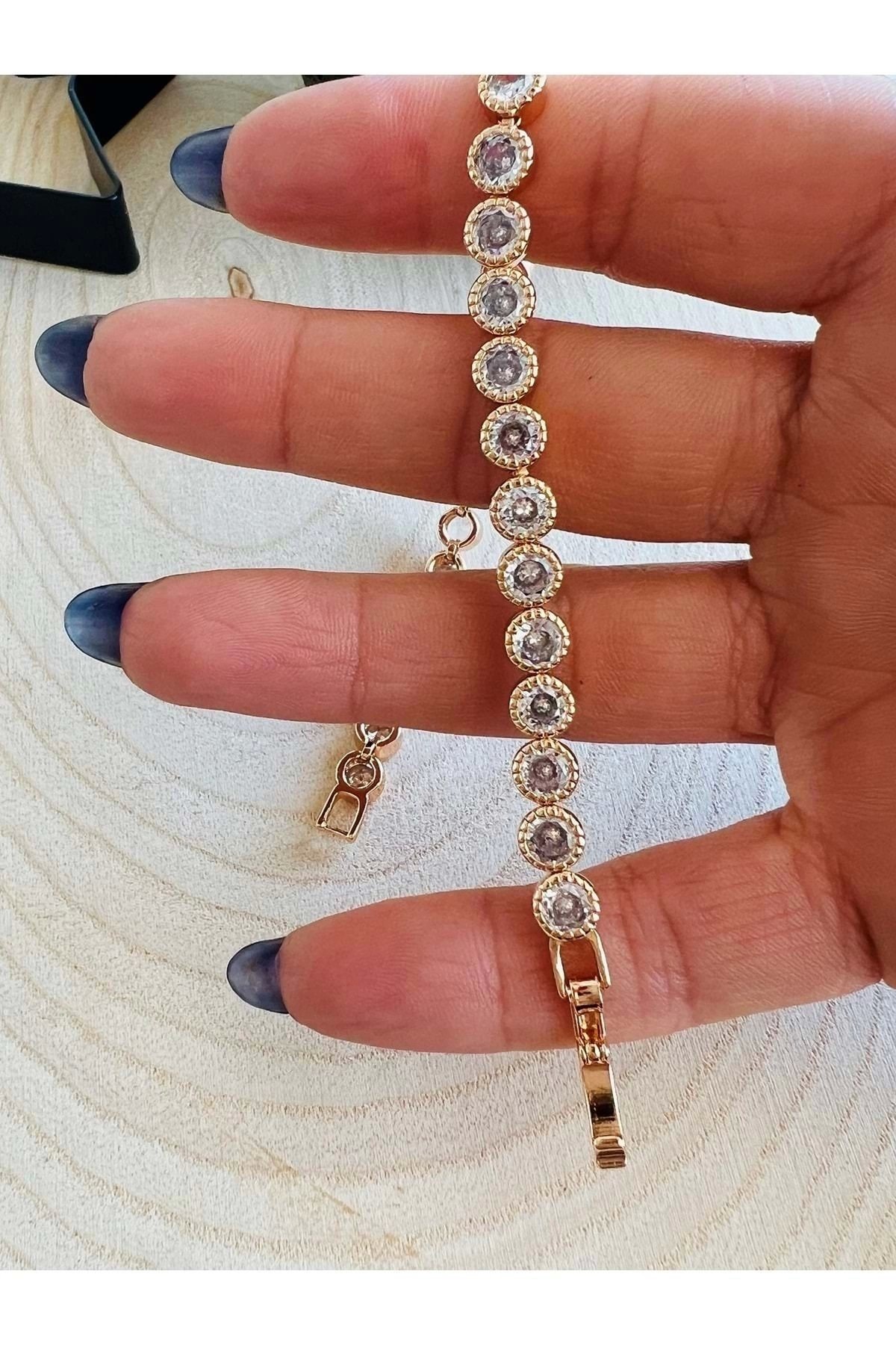 Gold Plated 6 Mm Stone Waterway Bracelet Acr0828