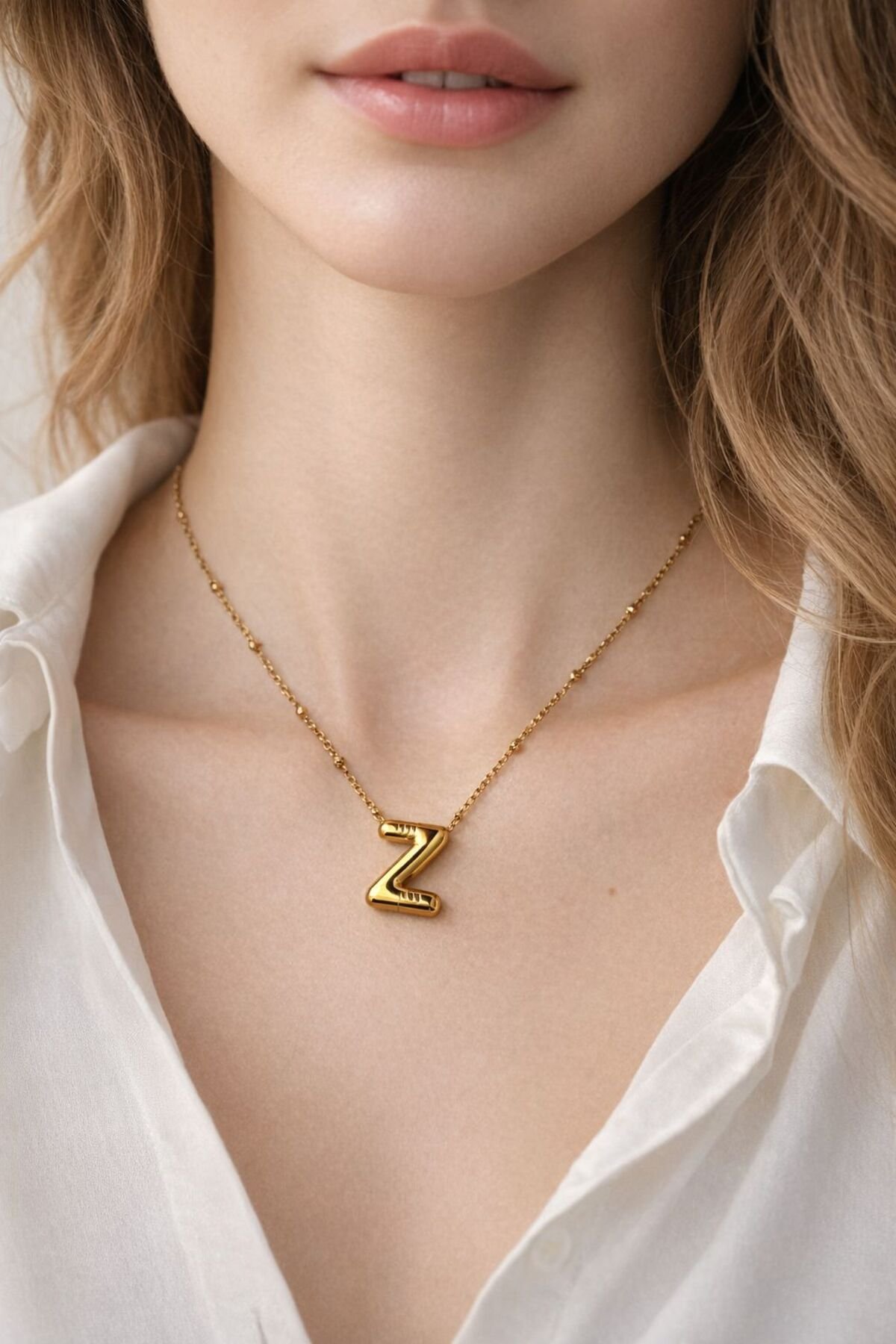 Z Harf Çelik Kolye Kadın