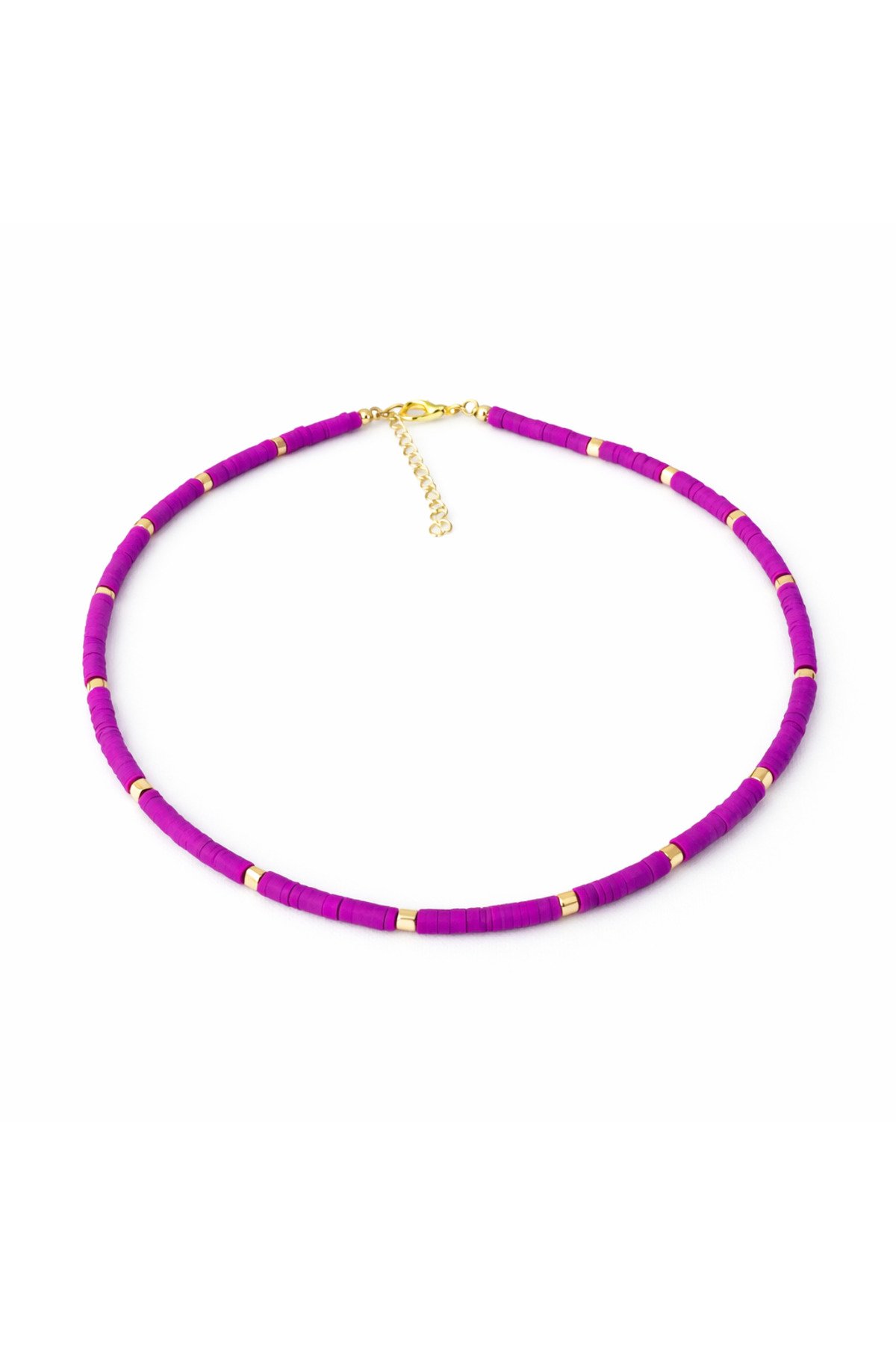 Mor Taşlı Fimo Kolye