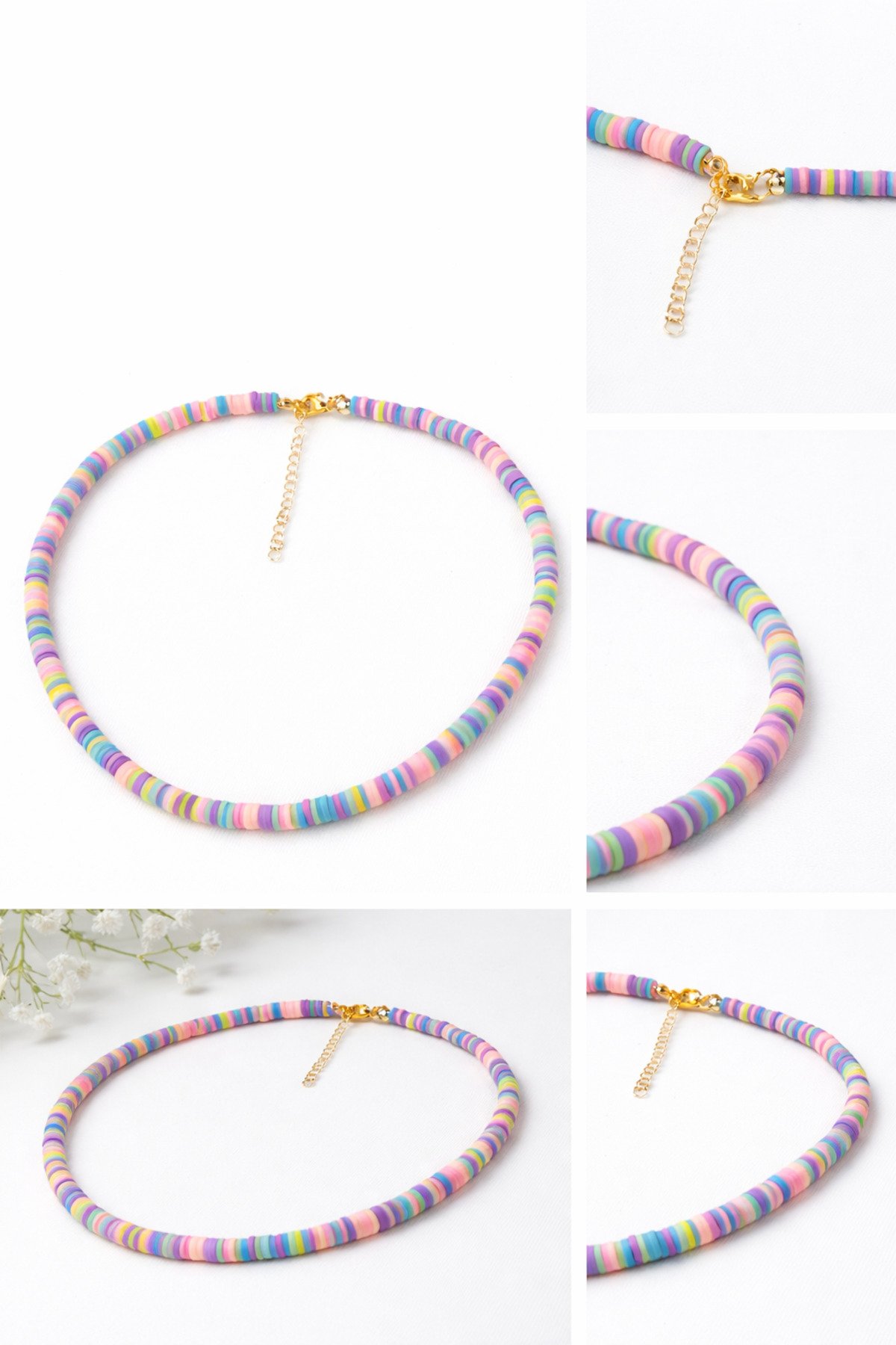 Pastel Renkli Fimo Kolye