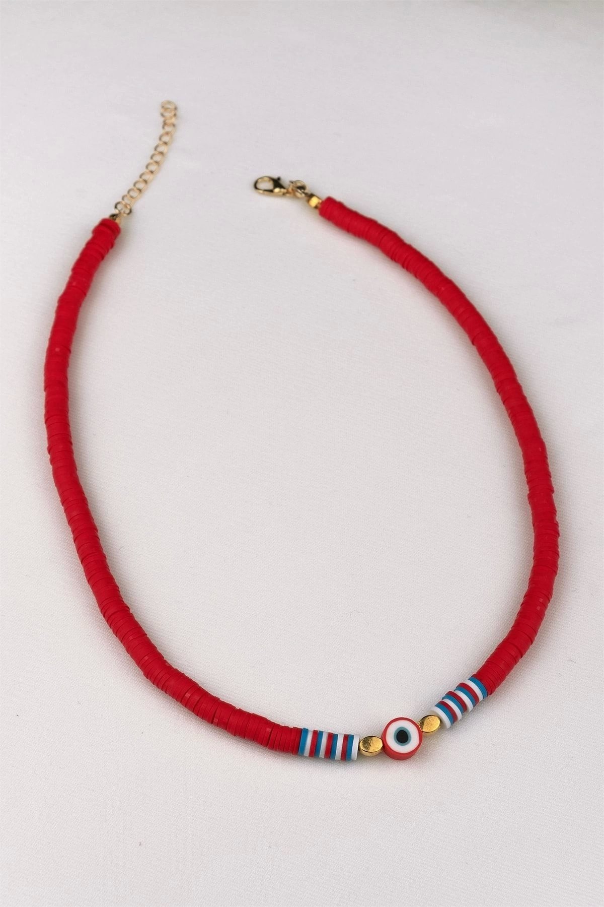 Kırmızı Nazar Fimo Kolye