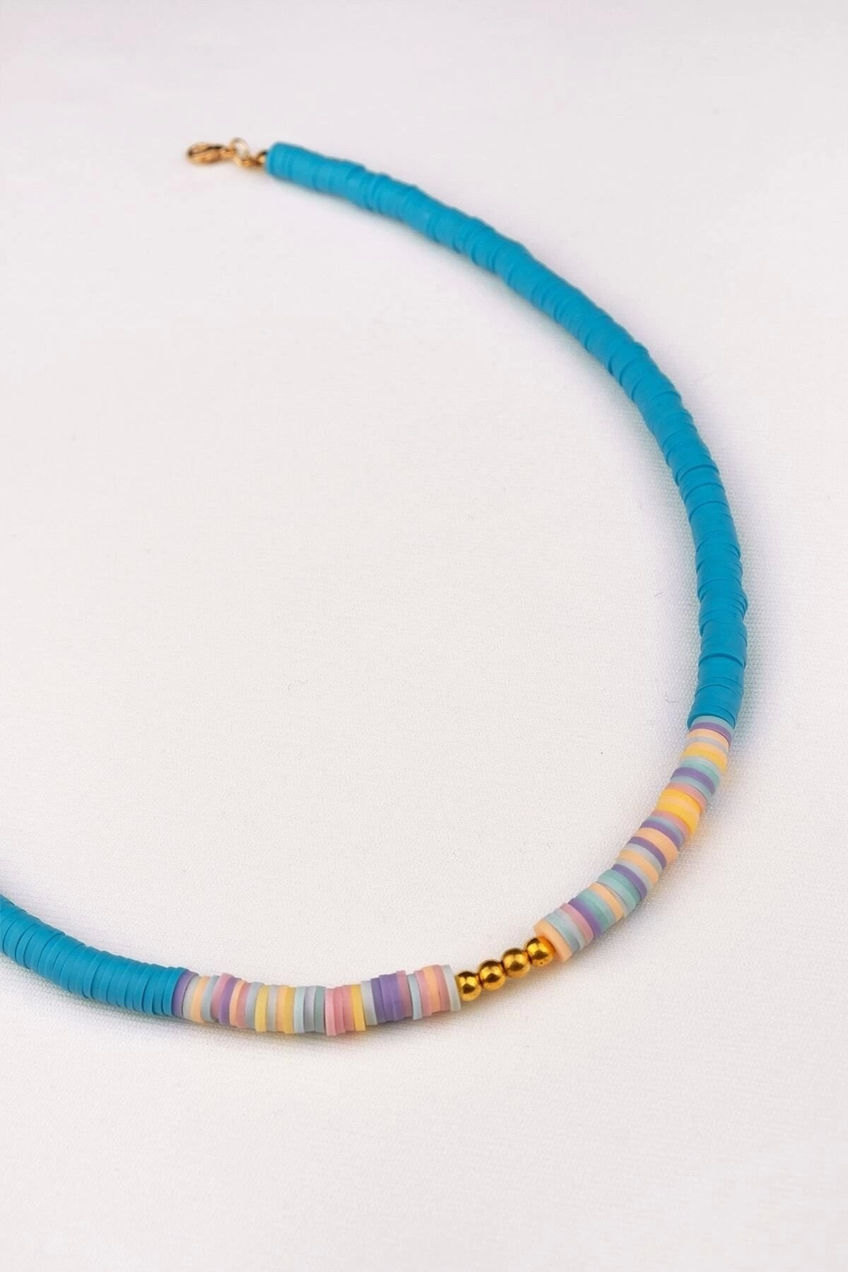 Mavi Gökkuşağı Fimo Kolye