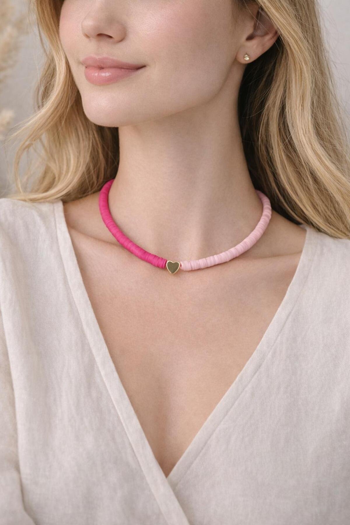 Blush Kalp Fimo Kolye