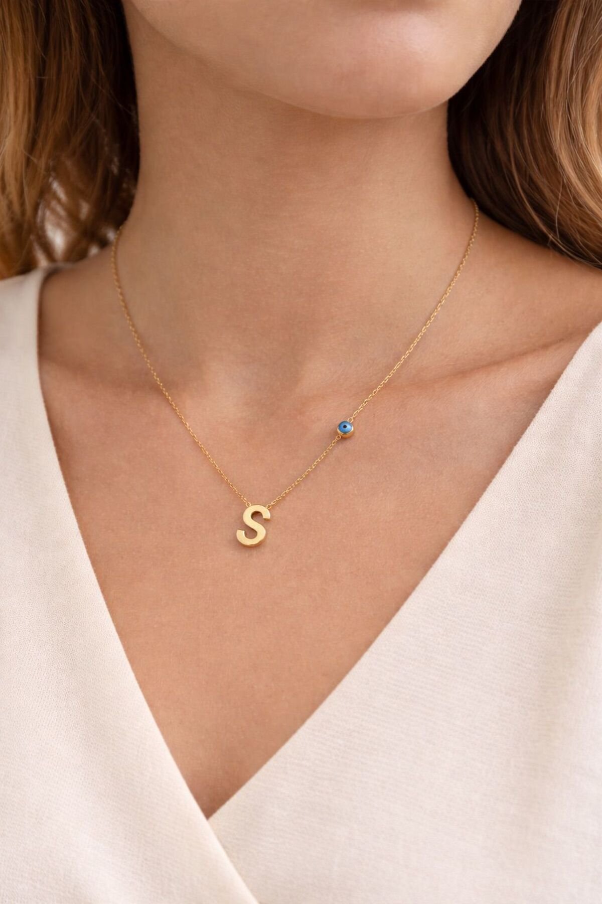 S Harfli Çelik Kolye
