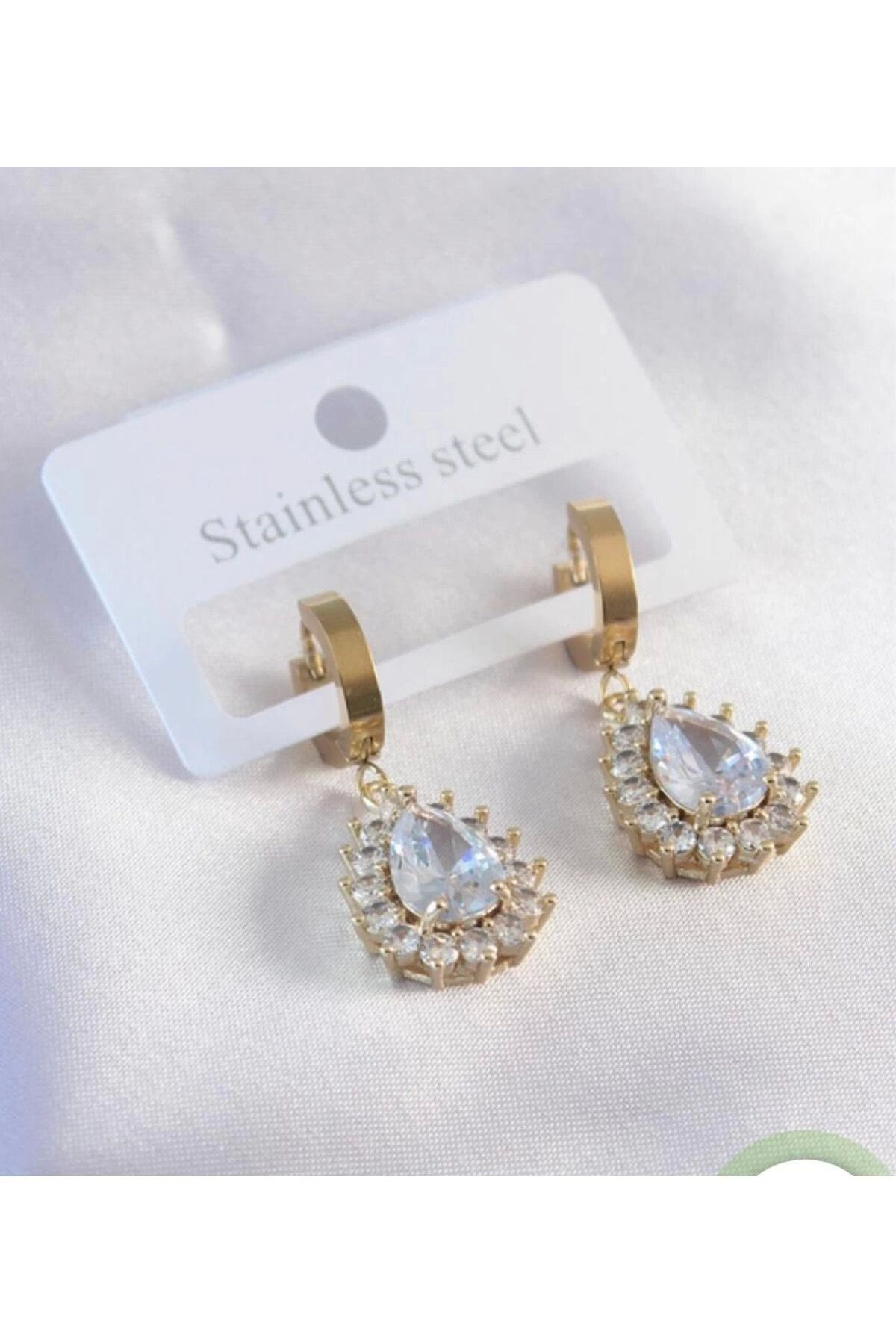 Baguette Zircon Gemstone Drop Model Earrings