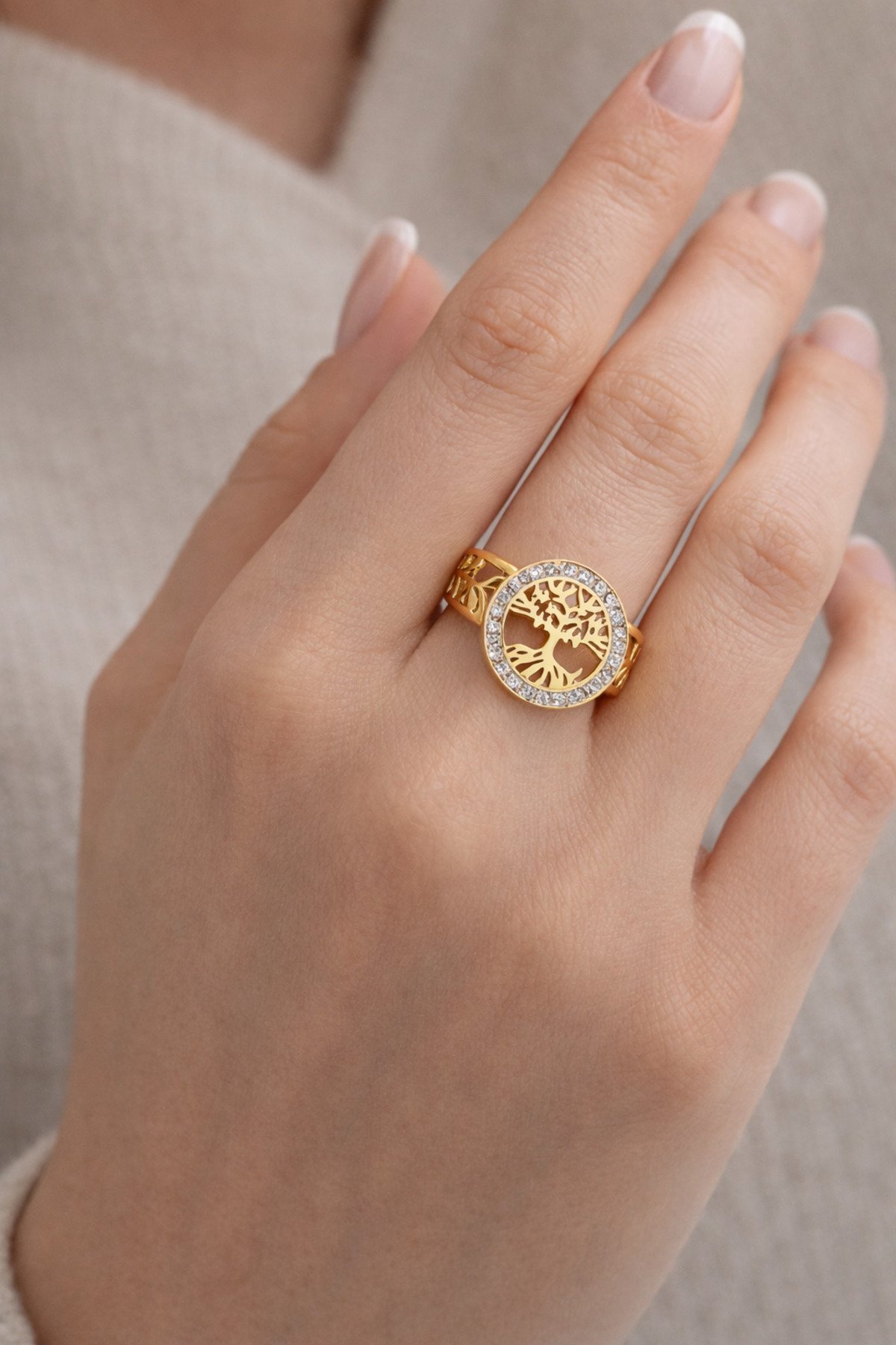 HAYAT AĞACI ÇELİK YÜZÜK