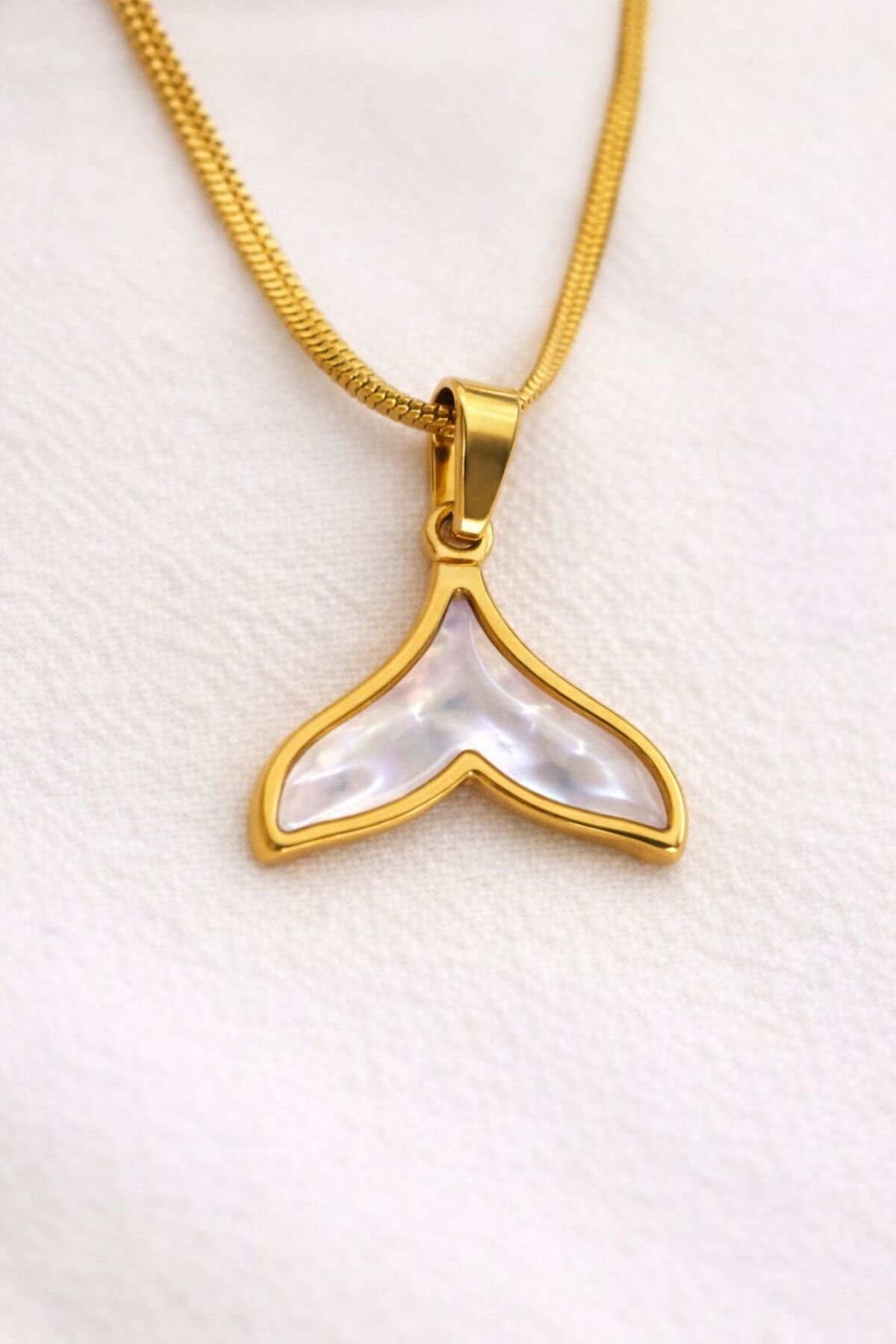 Deniz Kızı Kuyruğu Yassı Model Çelik Kolye