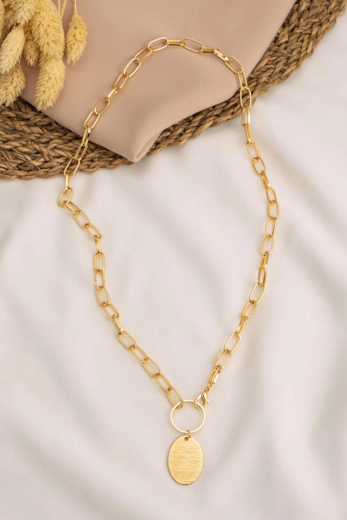 Gold Plated Chain Oval Plate Model