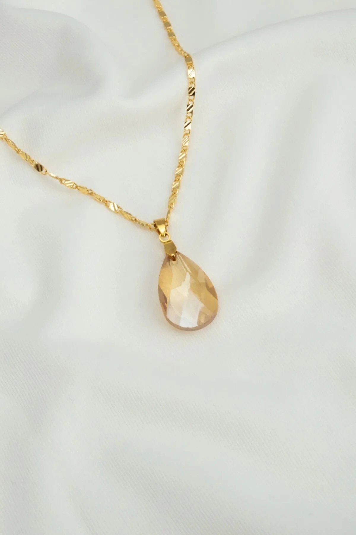 Damla Model Kolye Sarı