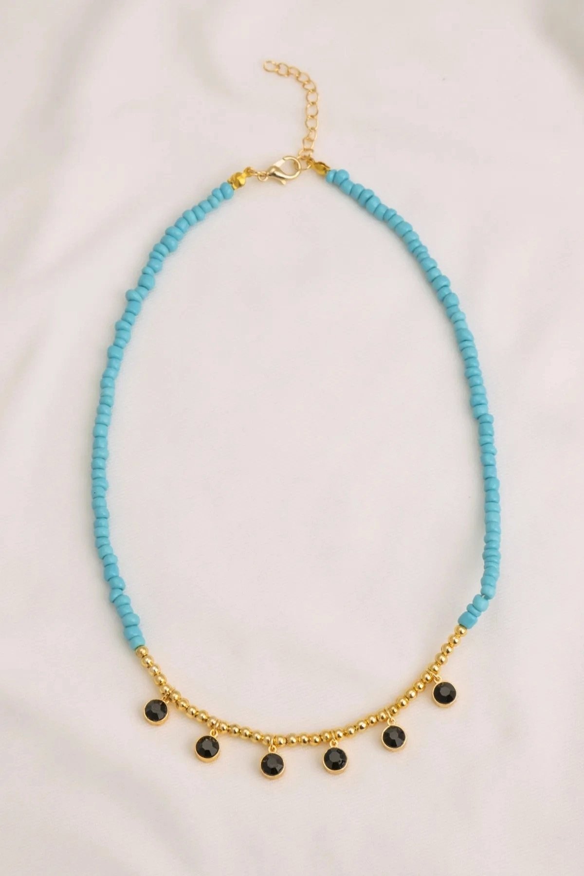 Black Stone Detail Vintage Necklace