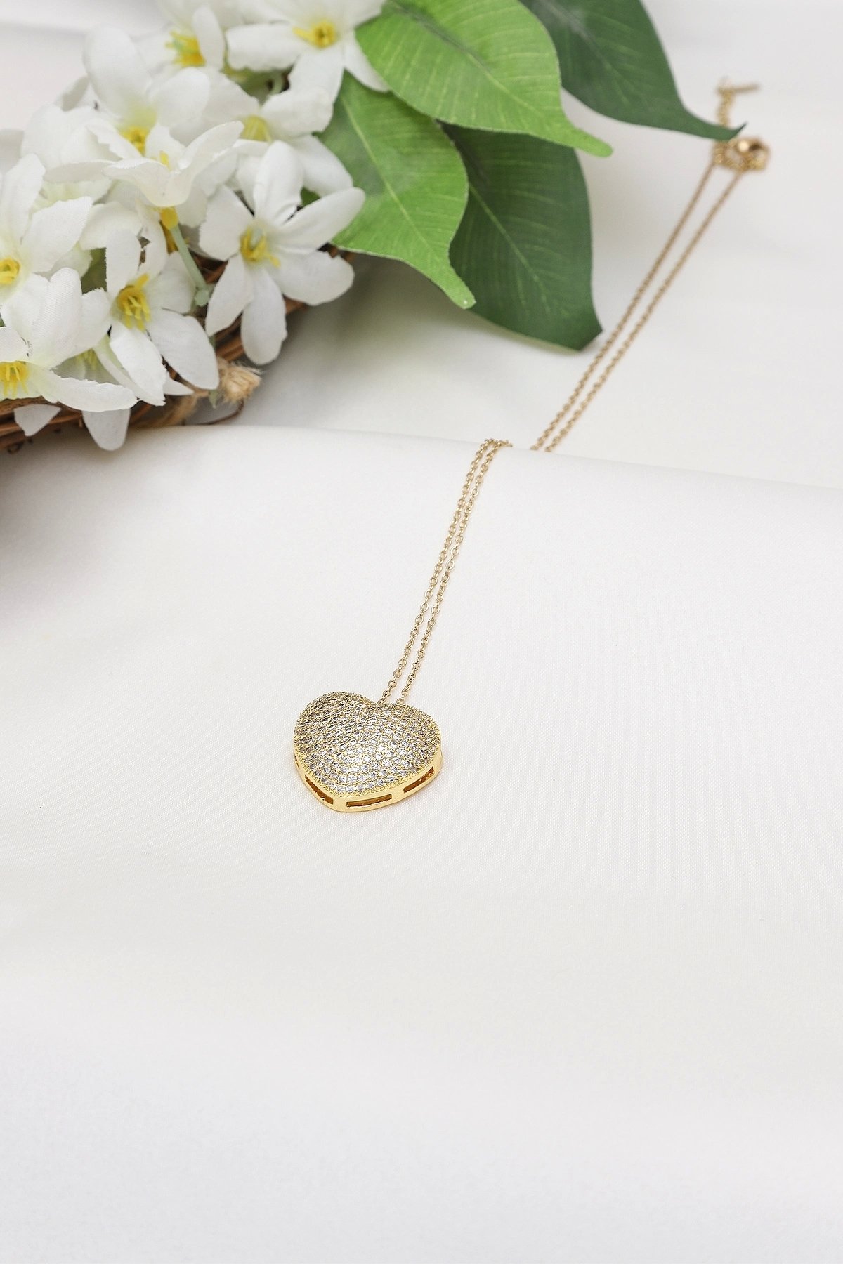 Steel Curved Heart Necklace