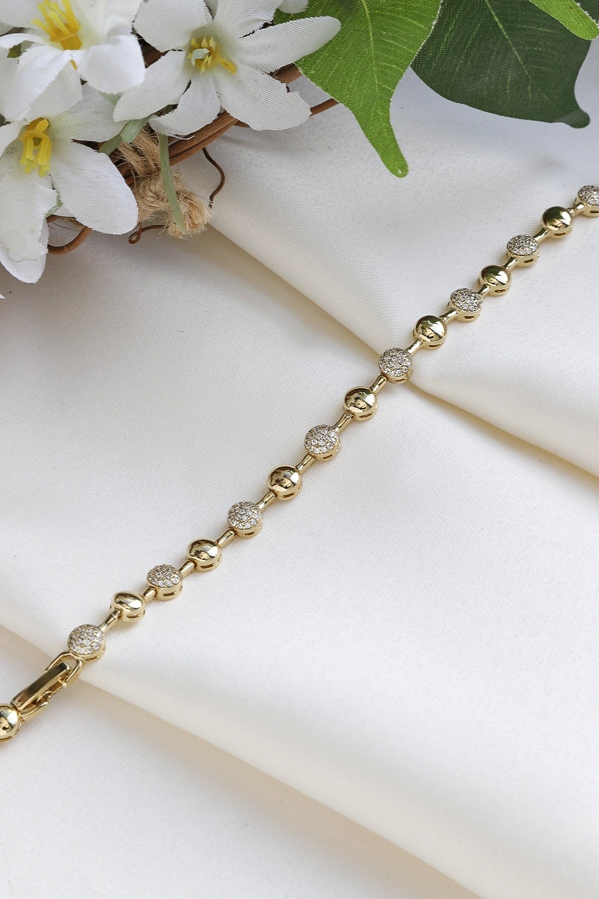 Pirinç Taşlı Topçuk Bileklik